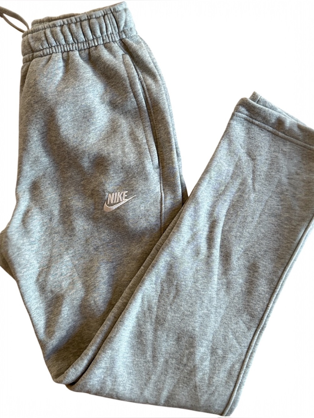 WOMEN’S NIKE SPORTSWEAR CLUB FLEECE MIDRISE NO CUFF JOGGERS SWEATPANTS GRAY XS